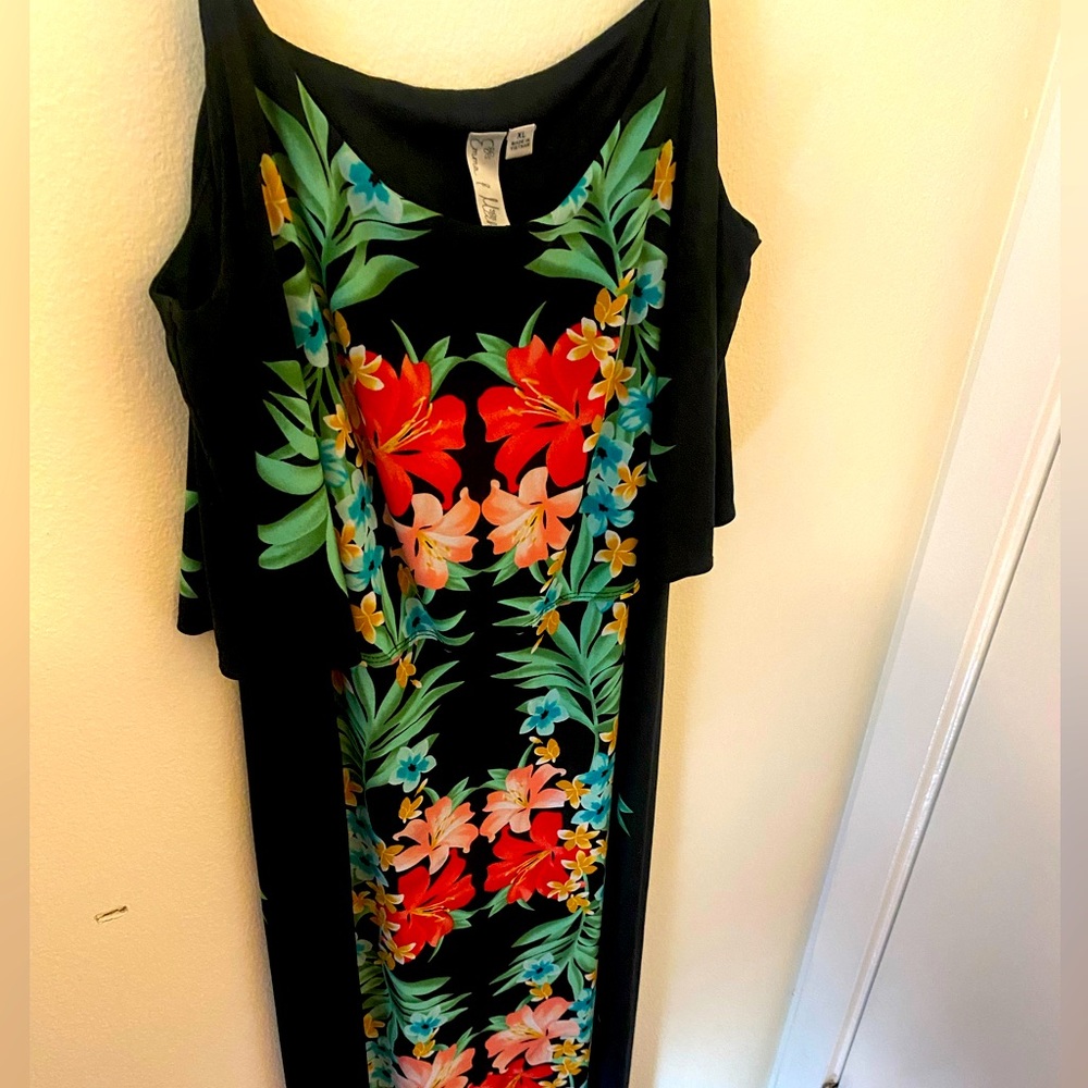 Emma & Michele Black Floral Maxi Dress
